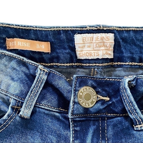 Elite Jean Shorts High Rise denim shorts 3/4 - Picture 2 of 3